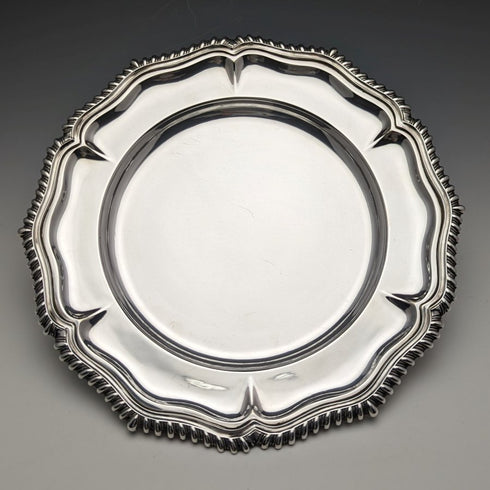 英国ヴィンテージ シルバープレート製 デザートプレート ペア 直径21cm